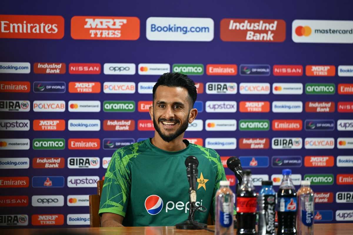 Hasan Ali was in good spirits at the pre-match press conference, Men's ODI World Cup, Bengaluru, October 19, 2023