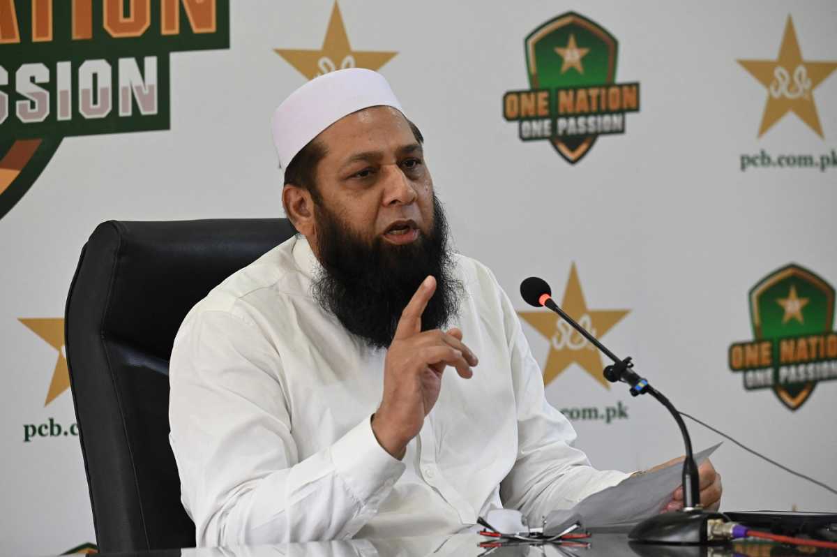 Inzamam-ul-Haq addressed a press conference to announce Pakistan's World Cup squad, Lahore, September 22, 2023