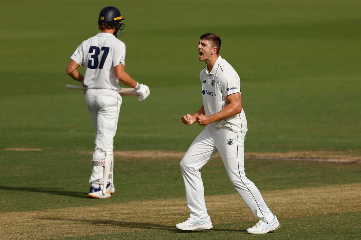 Liam Haskett played a key role in securing victory, Victoria vs Western Australia, Sheffield Shield, Junction Oval, March 13, 2024