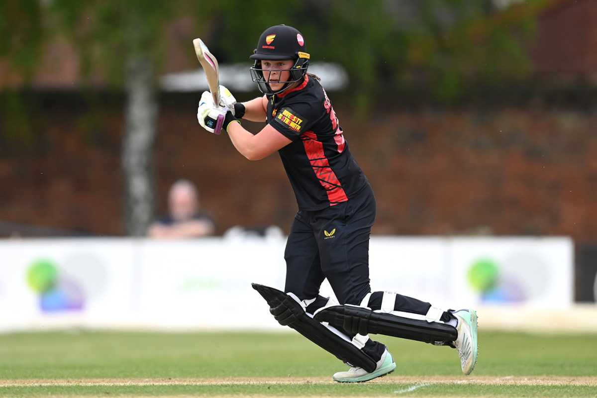 Grace Scrivens was in the runs for Sunrisers, Central Sparks vs Sunrisers, Rachael Heyhoe Flint Trophy, Kidderminster, May 01, 2024