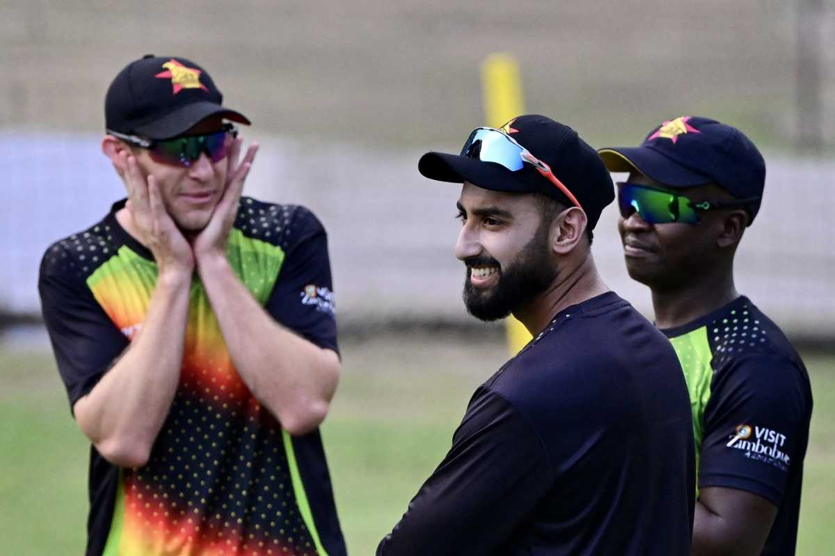 Brian Bennett and Faraz Akram at a practice session, Dhaka, May 9, 2024