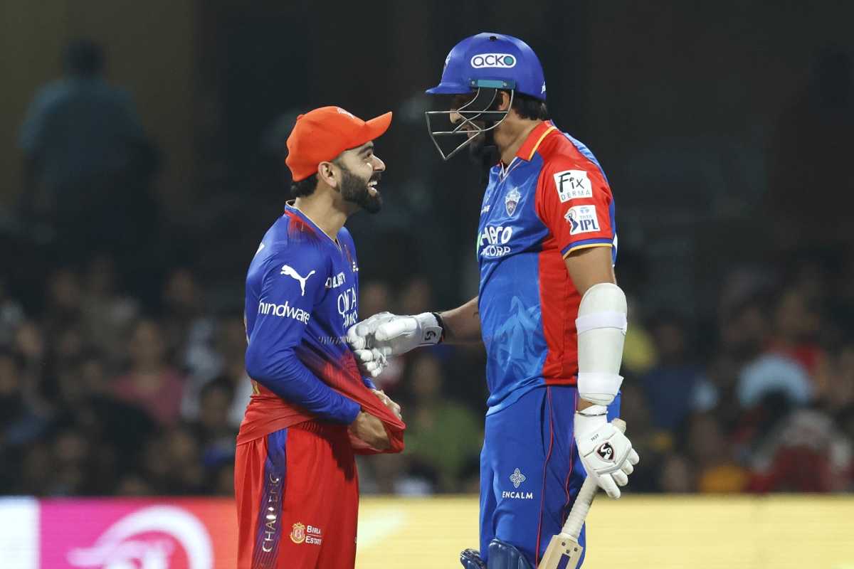 Virat Kohli and Ishant Sharma were involved in a banter, Royal Challengers Bengaluru vs Delhi Capitals, IPL 2024, Bengaluru, May 12, 2024
