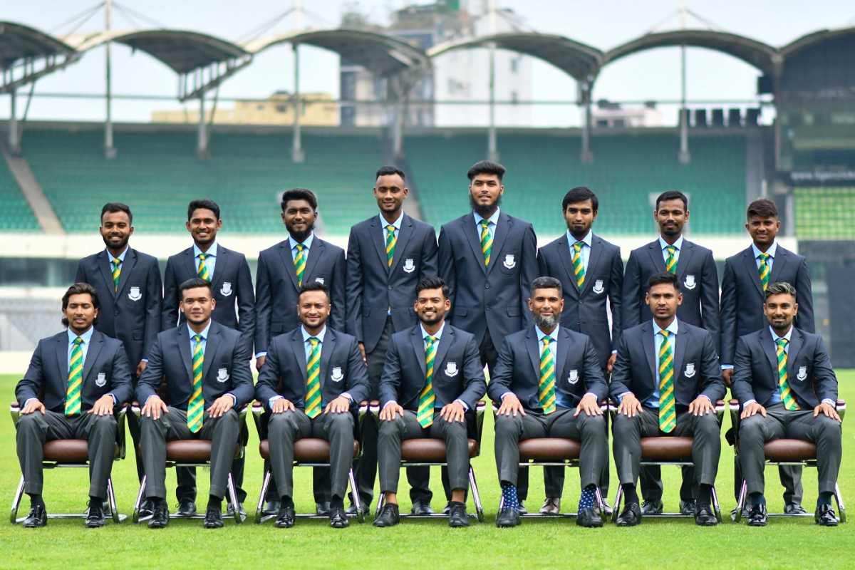 Bangladesh's players pose for a team photo, Dhaka, May 15, 2024