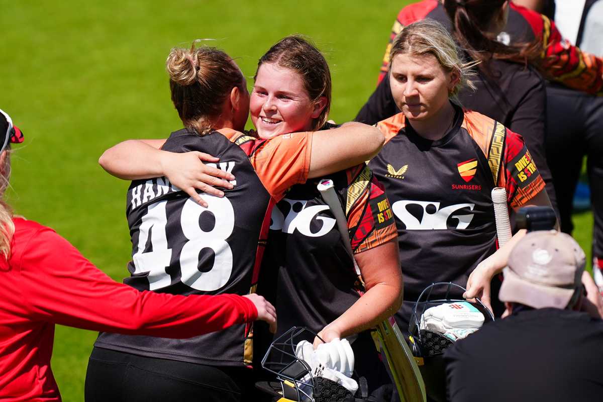 Grace Scrivens crunched an unbeaten 64 to seal victory off the last ball, Charlotte Edwards Cup, Sunrisers vs Northern Diamonds, Northampton, June 2, 2024