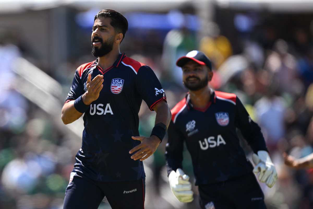 Ali Khan gave USA their third powerplay wicket, T20 World Cup 2024, USA vs Pakistan, Dallas, June 6 2024