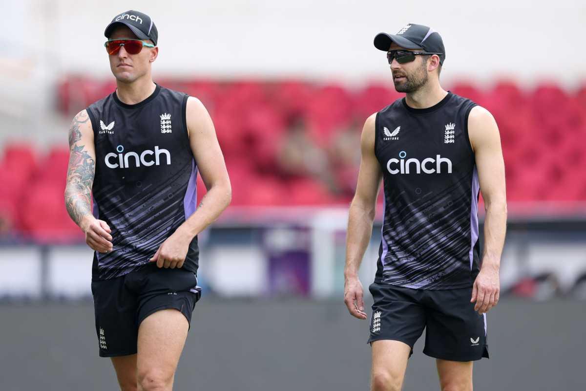 Brydon Carse and Mark Wood head to training, India vs England, 1st ODI, Nagpur, February 5, 2025