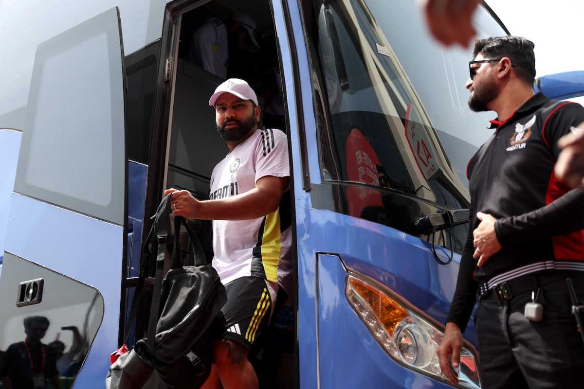 Rohit Sharma arrives for the semi-final, Australia vs India, Champions Trophy semi-final, Dubai, March 4, 2025