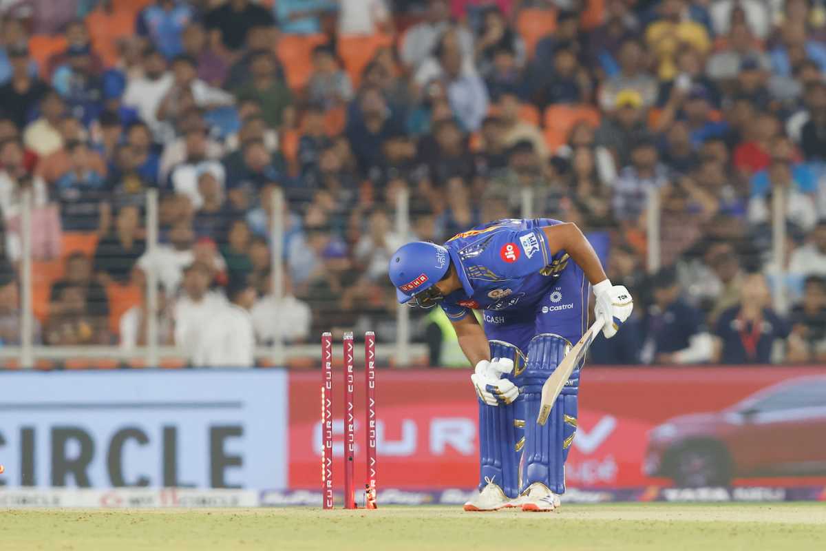 Rohit Sharma was bowled for 8, Gujarat Titans vs Mumbai Indians, IPL 2025, Ahmedabad, March 29, 2025
