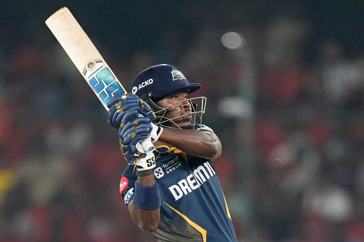 Sherfane Rutherford remained unbeaten on a 16-ball 35, Sunrisers Hyderabad vs Gujarat Titans, IPL 2025, Hyderabad, April 6, 2025