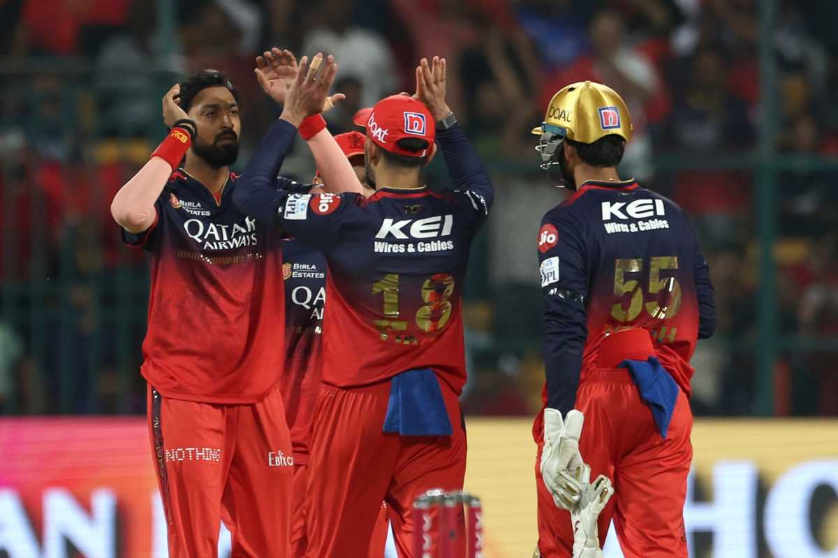 Krunal Pandya struck with his first ball, Royal Challengers Bengaluru vs Rajasthan Royals, IPL, Bengaluru, April 24, 2025