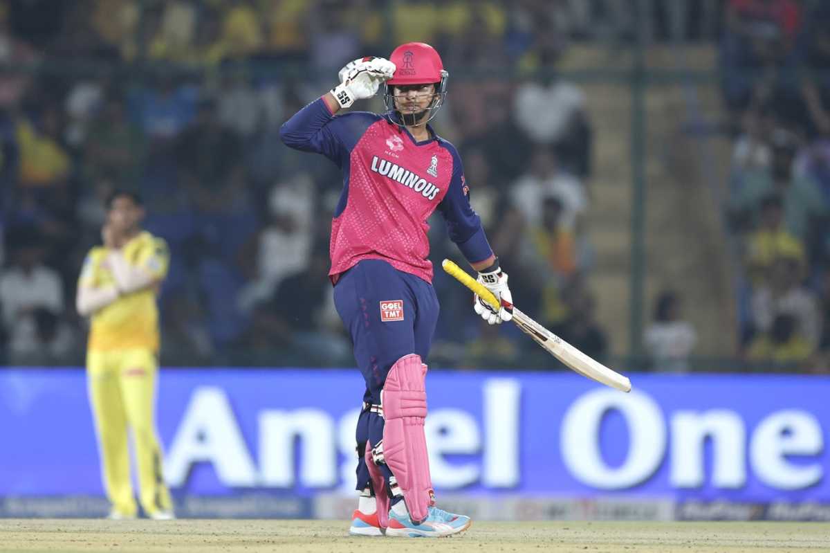 Vaibhav Suryavanshi celebrates after reaching his half-century, Chennai Super Kings vs Rajasthan Royals, IPL 2025, Delhi, May 20, 2025