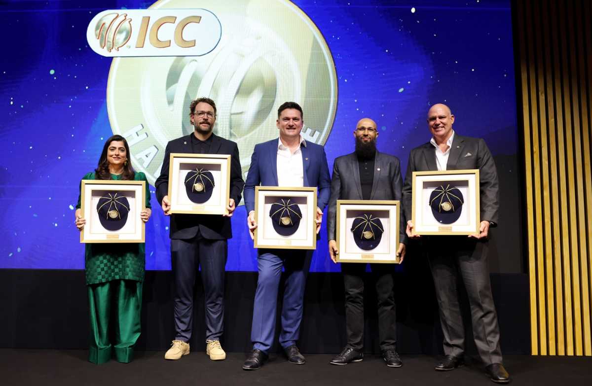 Sana Mir, Daniel Vettori, Graeme Smith, Hashim Amla and Matthew Hayden were among the latest inductees into the ICC Hall of Fame, London, June 10, 2025