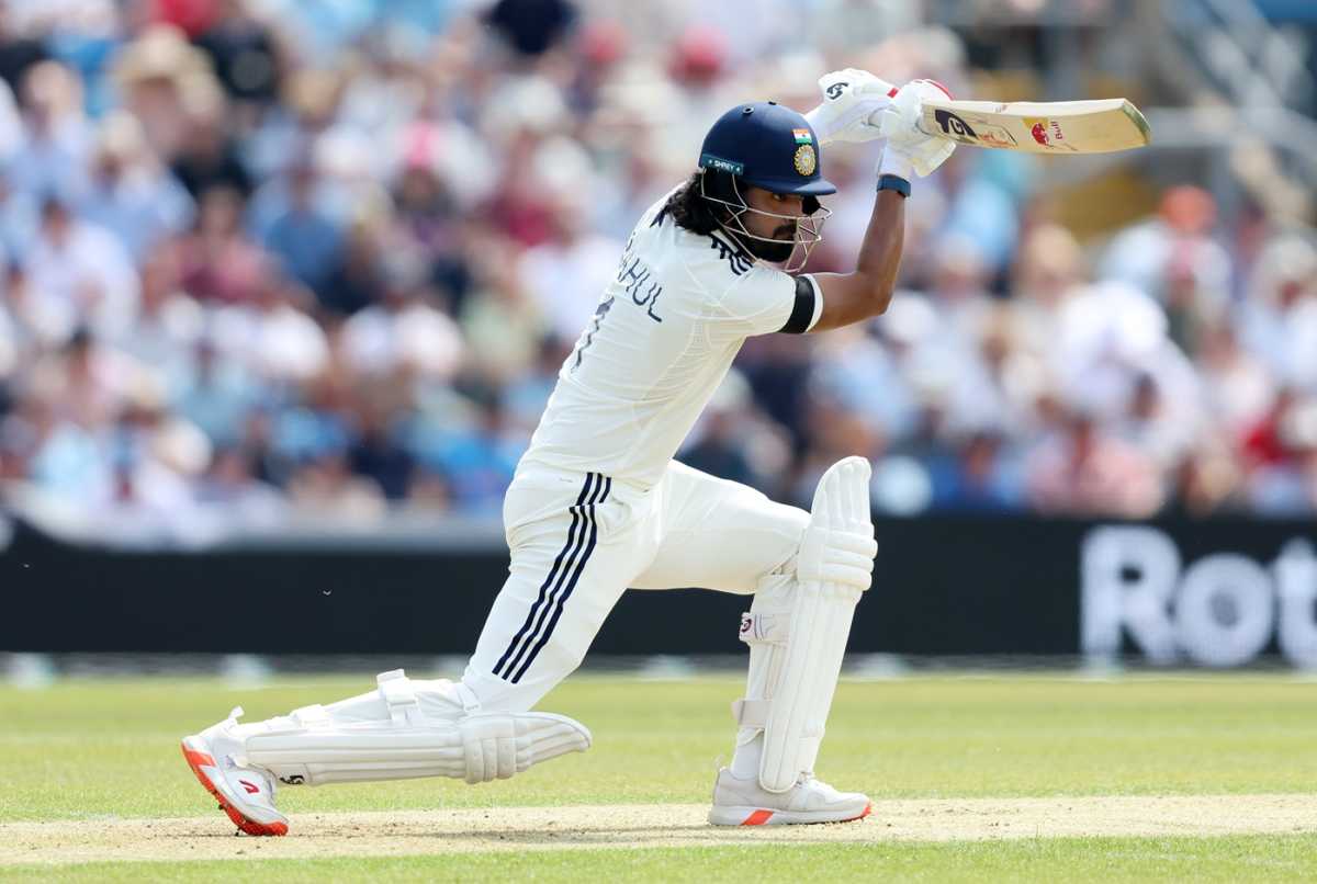 KL Rahul drives through the off side, England vs India, 1st Test, Leeds, 1st day, June 20, 2025