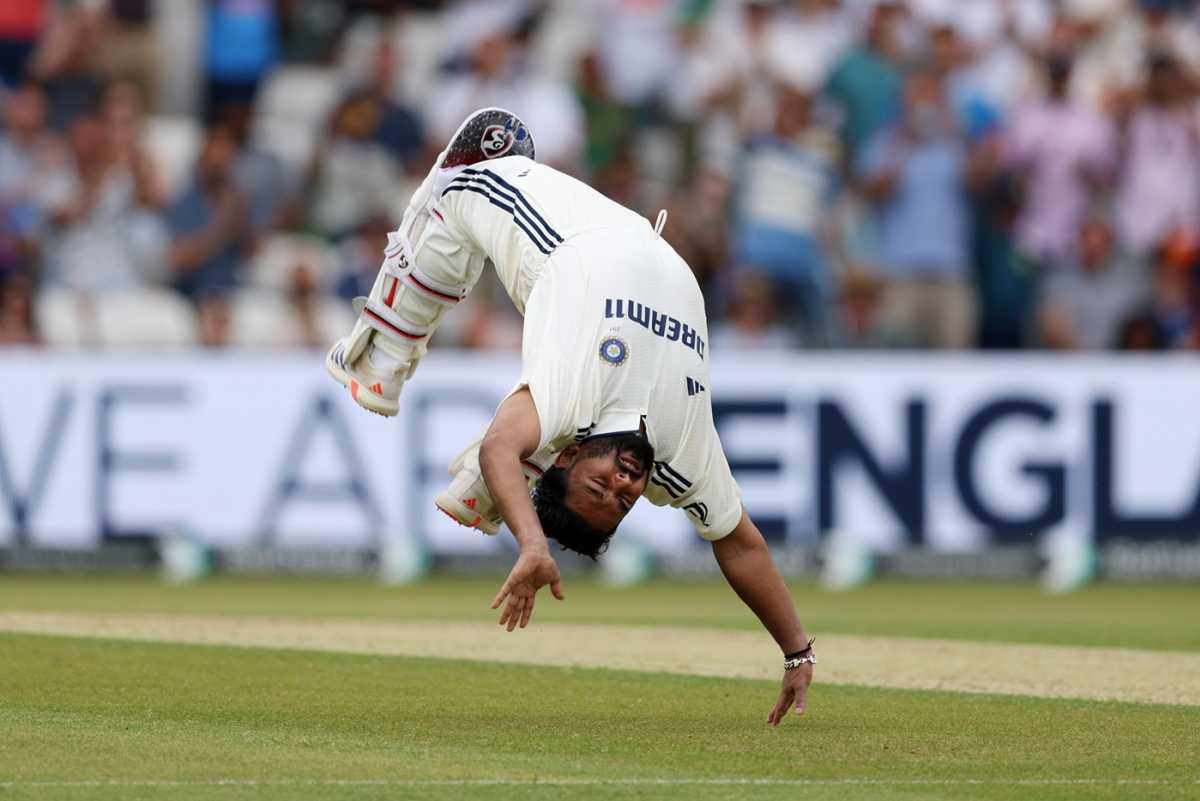 Rishabh Pant celebrates his century with a somersault, England vs India, 1st Test, Leeds, Day 2, June 21, 2025