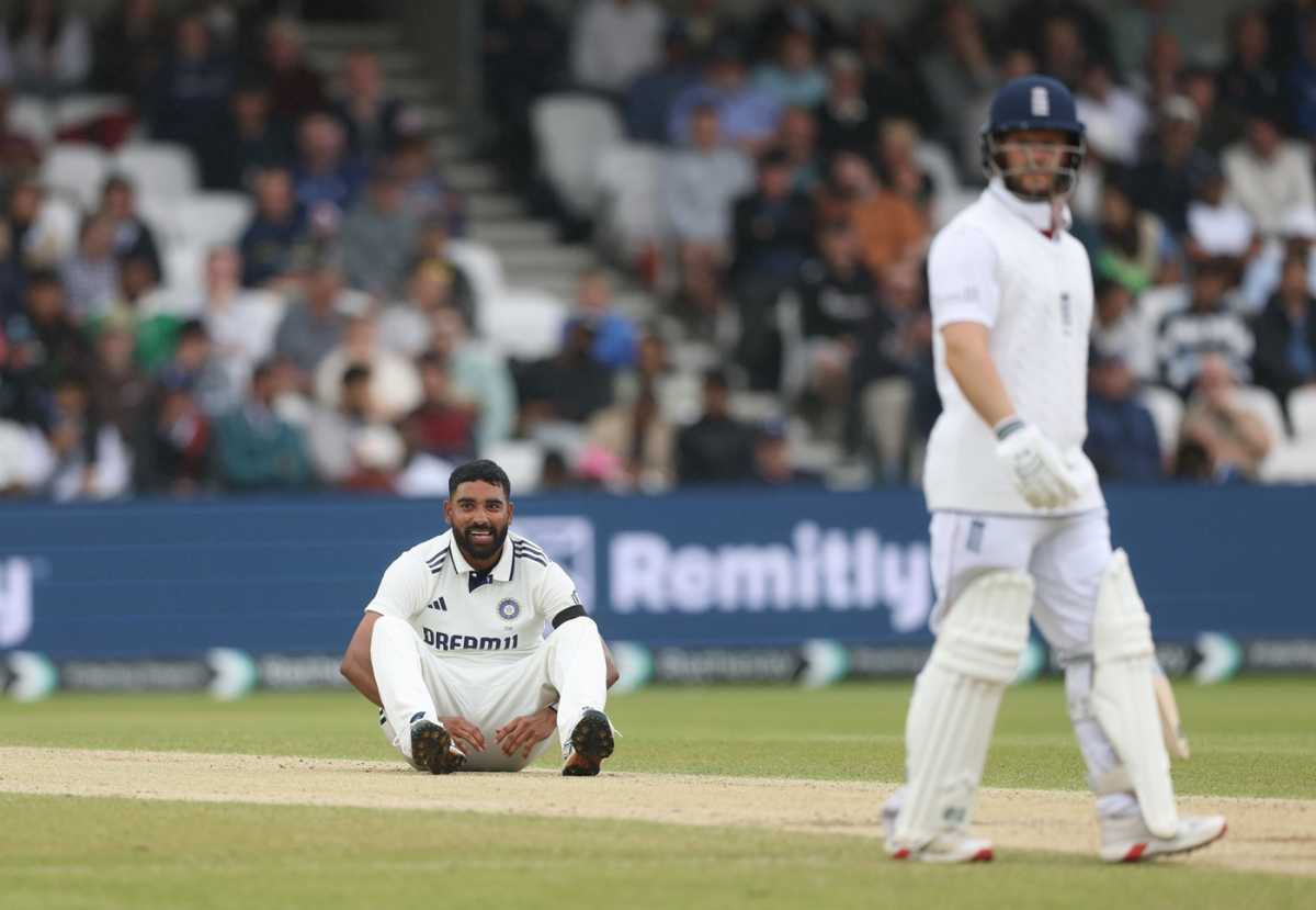 Mohammed Siraj reacts in the field, England vs India, 1st Test, Leeds, 5th day, June 24, 2025