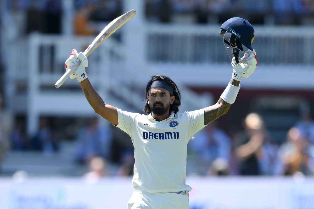 KL Rahul celebrates his second century at Lord's, England vs India, 3rd Test, Lord's, London, 3rd day, July 12, 2025