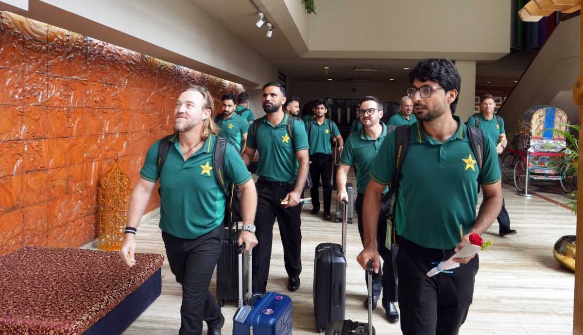The Pakistan team arrives in Dhaka ahead of their T20I series, Dhaka, July 16, 2025