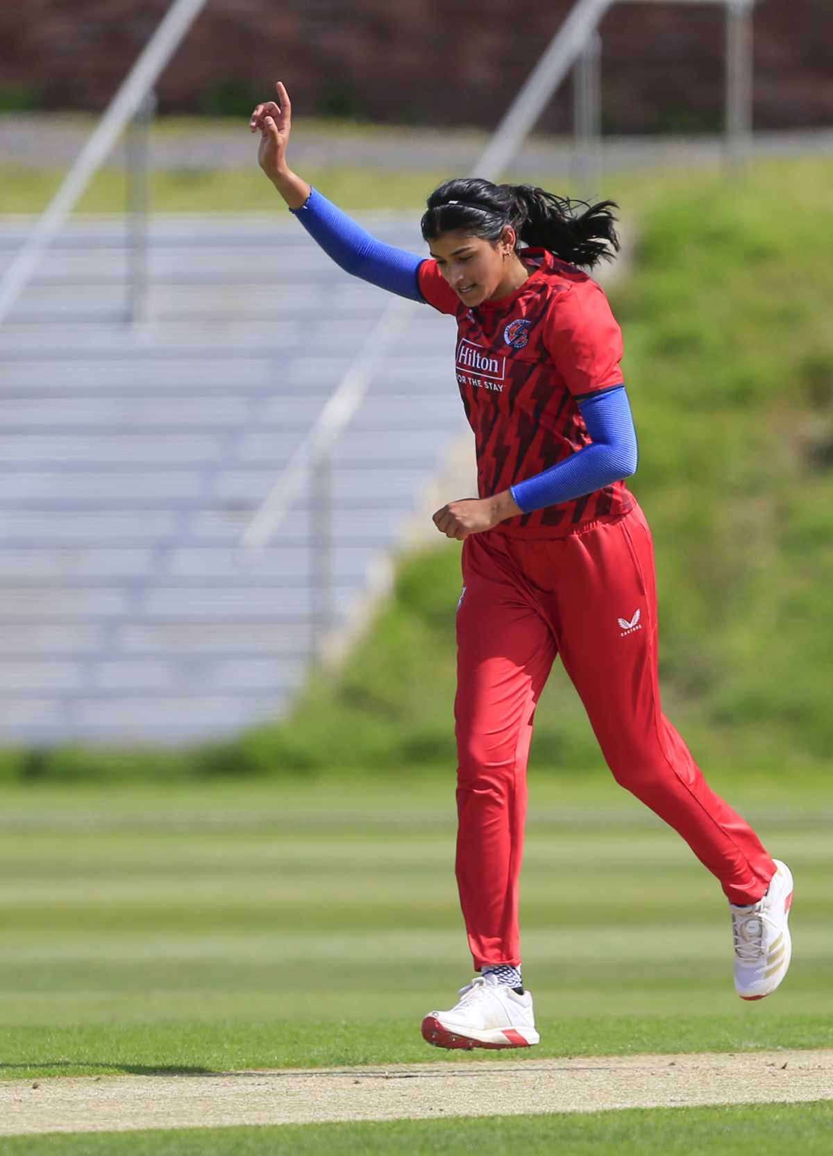 Mahika Gaur claimed a three-wicket haul, Lancashire vs Somerset, Women's T20 Blast, Blackpool, July 18, 2025