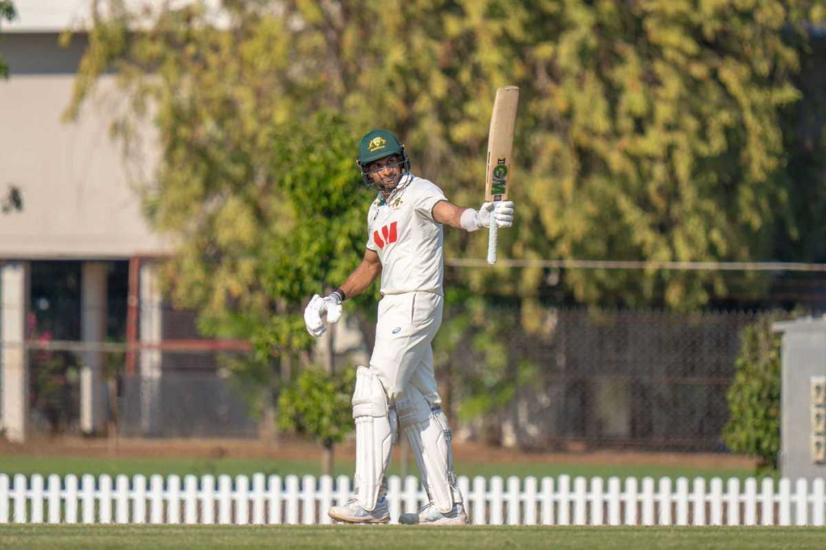 Jason Sangha brought up a century from No. 4, Australia A vs Sri Lanka A, 2nd unofficial Test, Darwin, 3rd day, July 22, 2025