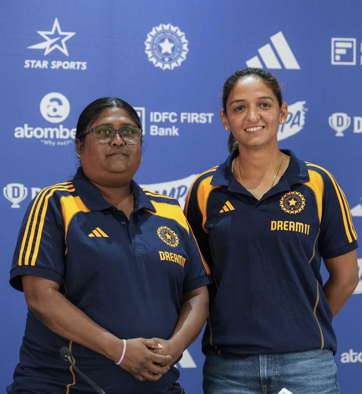 India women's chief selector Neetu David and captain Harmanpreet Kaur addressed the World Cup squad press conference, Mumbai, August 19, 2025