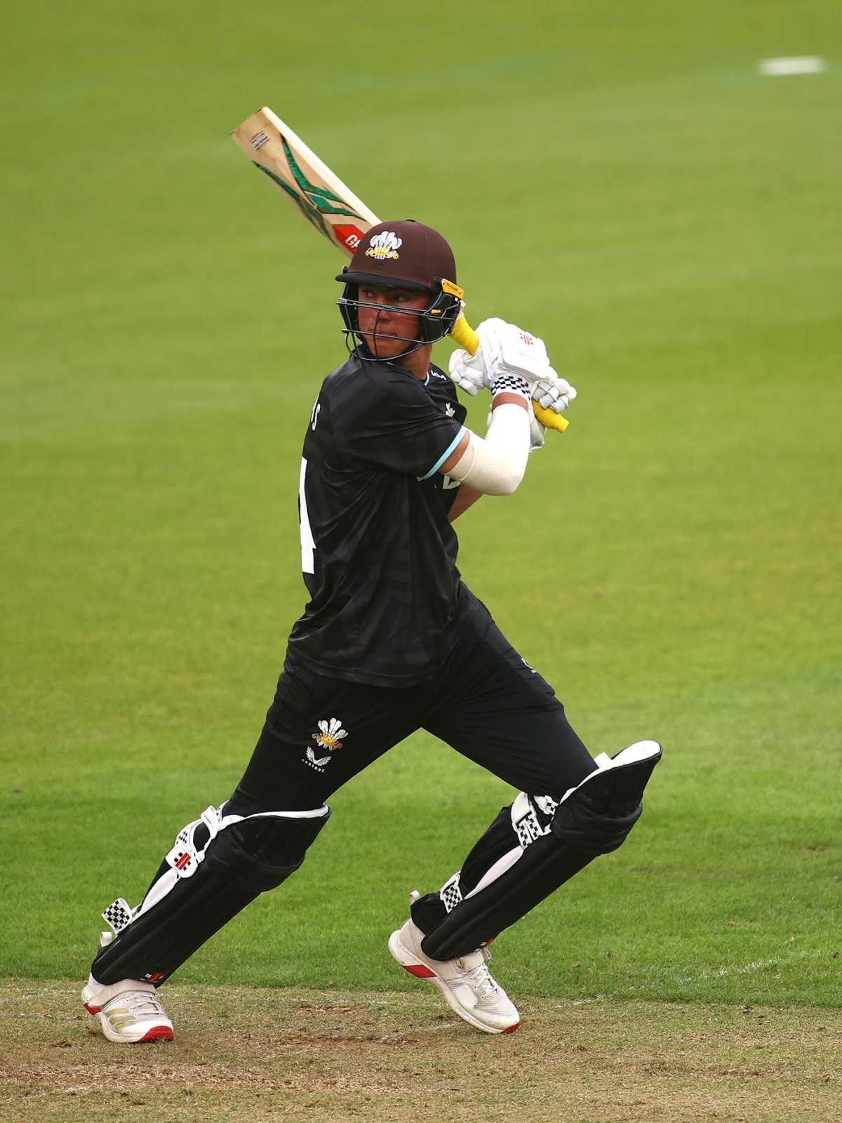 Adam Thomas bats, Metro Bank One Day Cup, Surrey vs Glamorgan, The Kia Oval, August 13, 2025