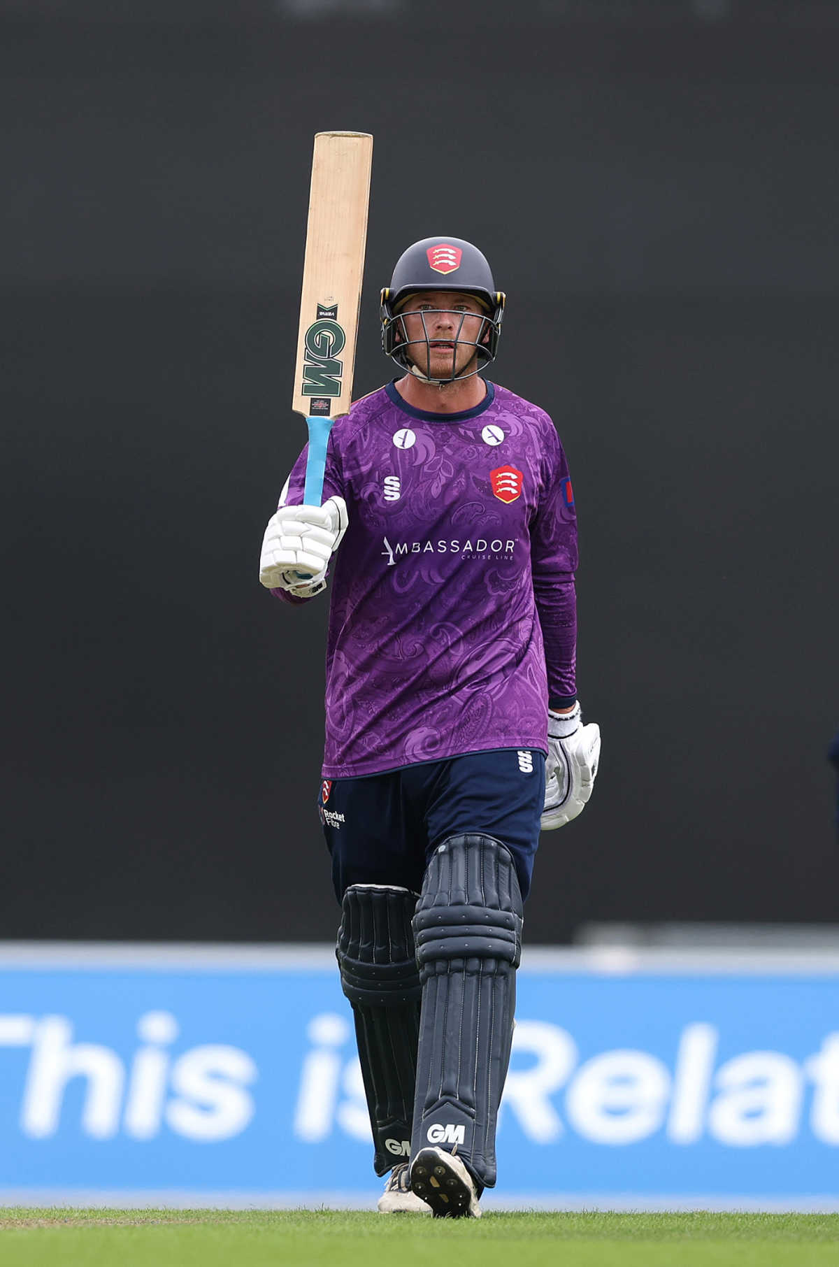 Tom Westley acknowledges his milestone, Metro Bank One Day Cup, Hampshire vs Essex, Utilita Bowl, August 07, 2025