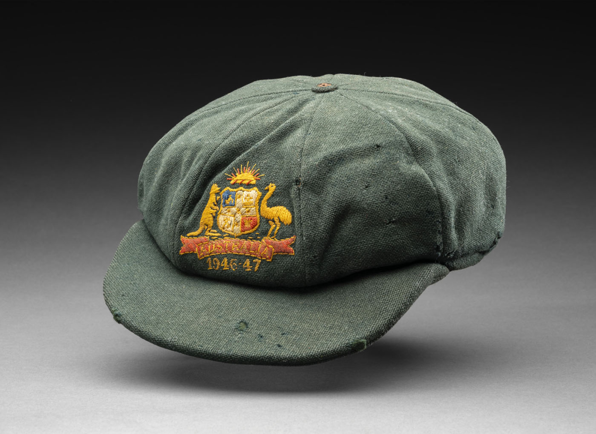 A baggy green worn by Donald Bradman during the 1946-47 Ashes, August 29, 2025