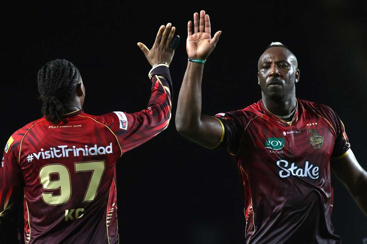 Andre Russell picked up three wickets, Trinbago Knight Riders vs Barbados Royals, CPL, Tarouba, August 29, 2025