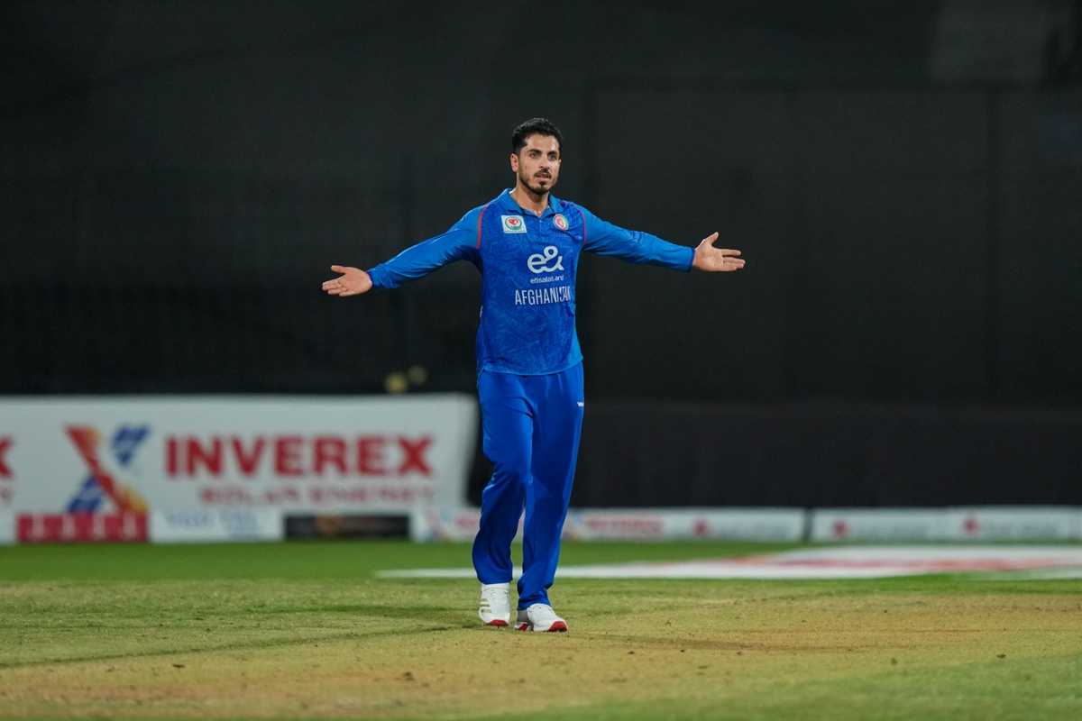 Sharafuddin Ashraf conceded 20 runs in four overs and took a wicket, UAE vs Afghanistan, UAE tri-series, Sharjah, September 5, 2025