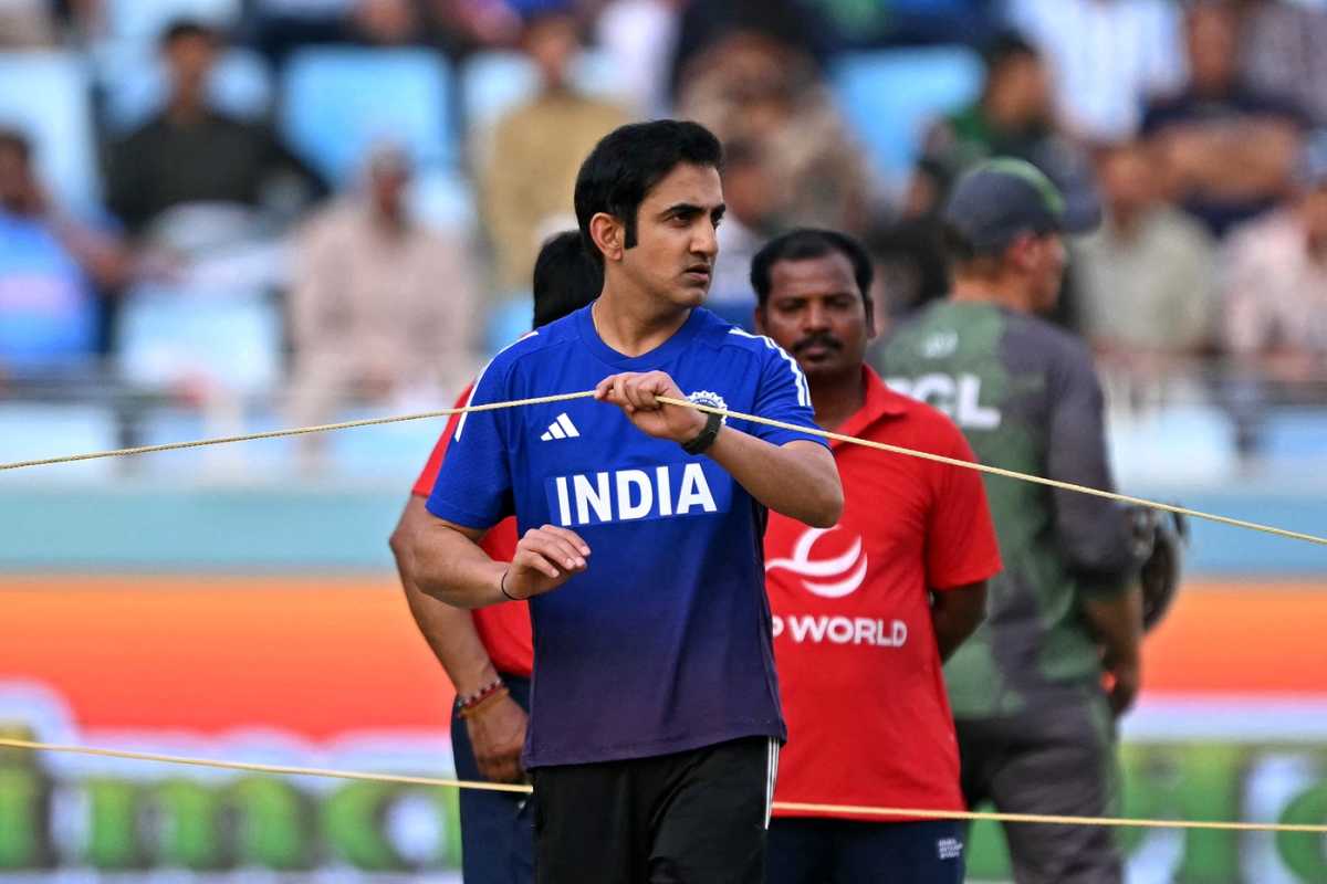 Gautam Gambhir inspects the pitch ahead of the India-Pakistan clash, India vs Pakistan, Super Fours, Asia Cup, Dubai, September 21, 2025