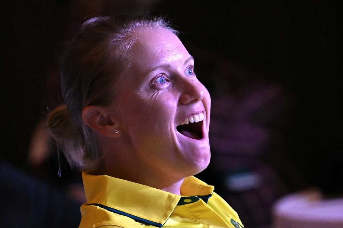 Alyssa Healy at the captains' conference, Women's World Cup, Bengaluru, September 26, 2025 