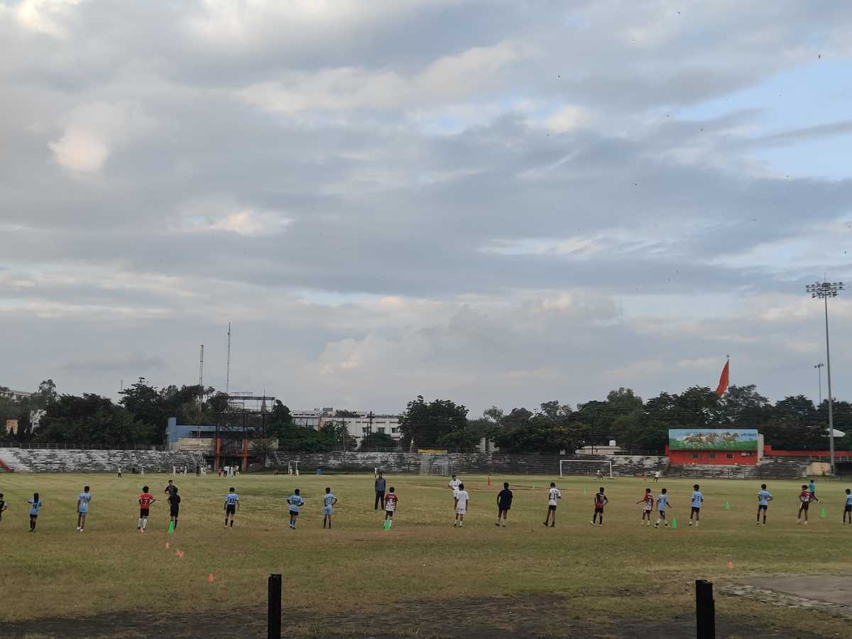 Nehru stadium, once an exclusive cricket ground, now a multi-sports complex