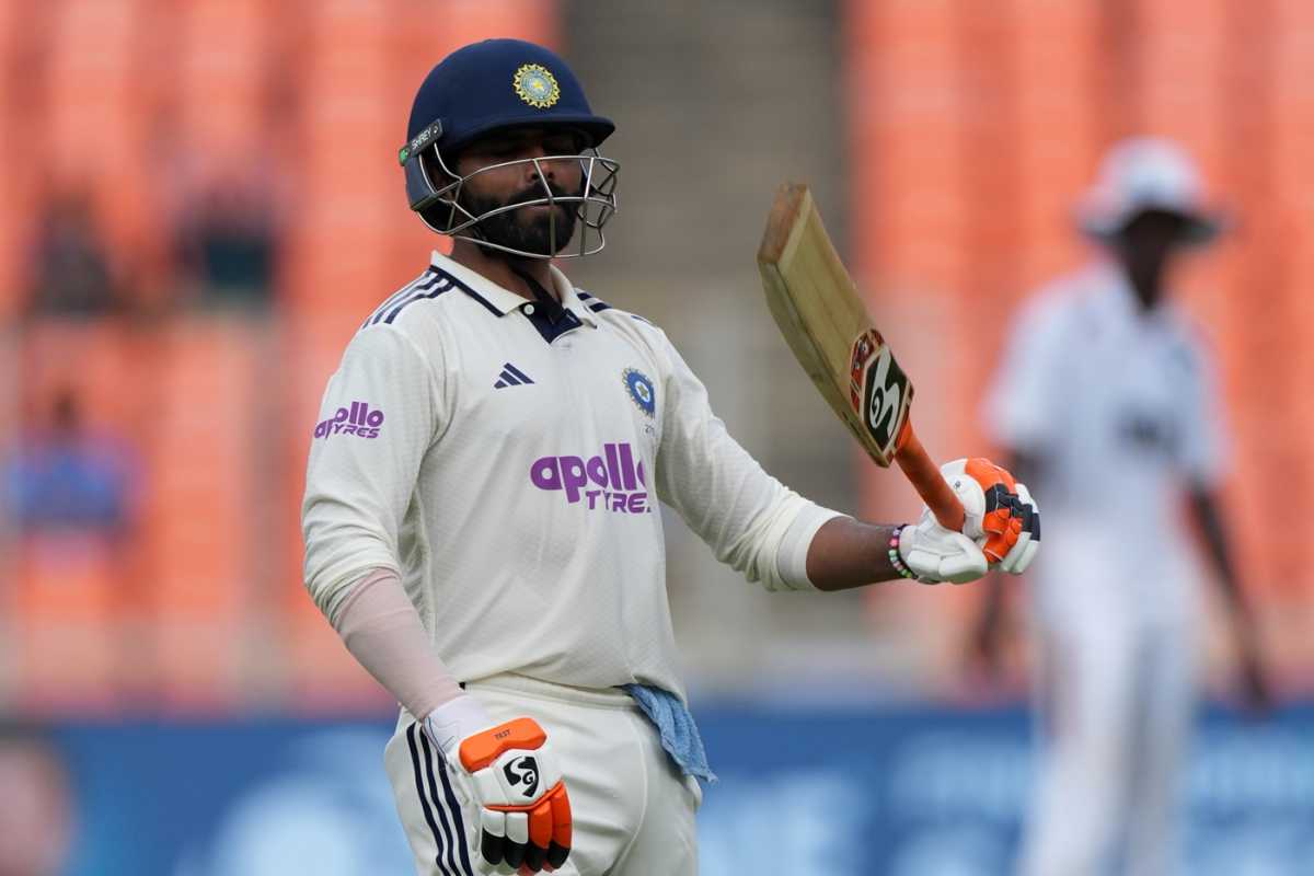 A Ravindra Jadeja fifty always calls for the sword celebration, India vs West Indies, 1st Test, Ahmedabad, 2nd day, October 3, 2025