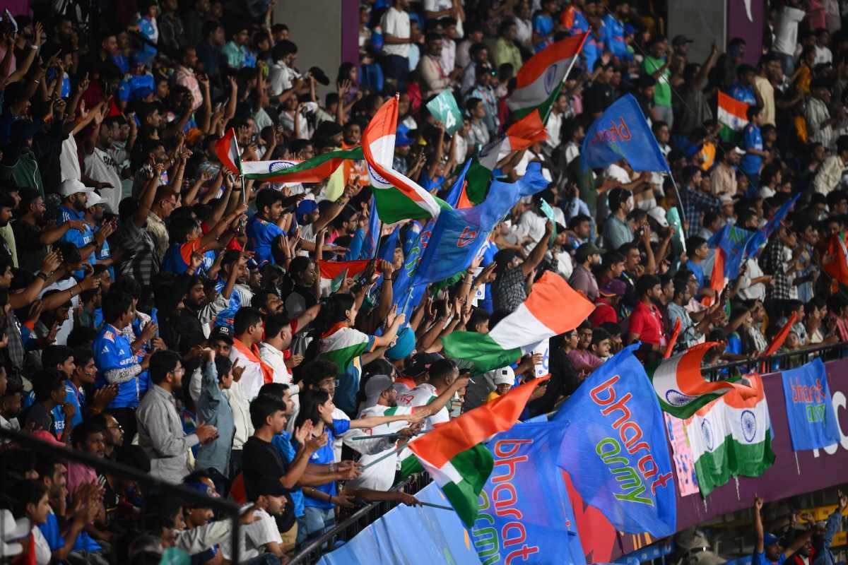 The Bharat Army flags were out in Indore, India vs England, Women's ODI World Cup, Indore, October 19, 2025