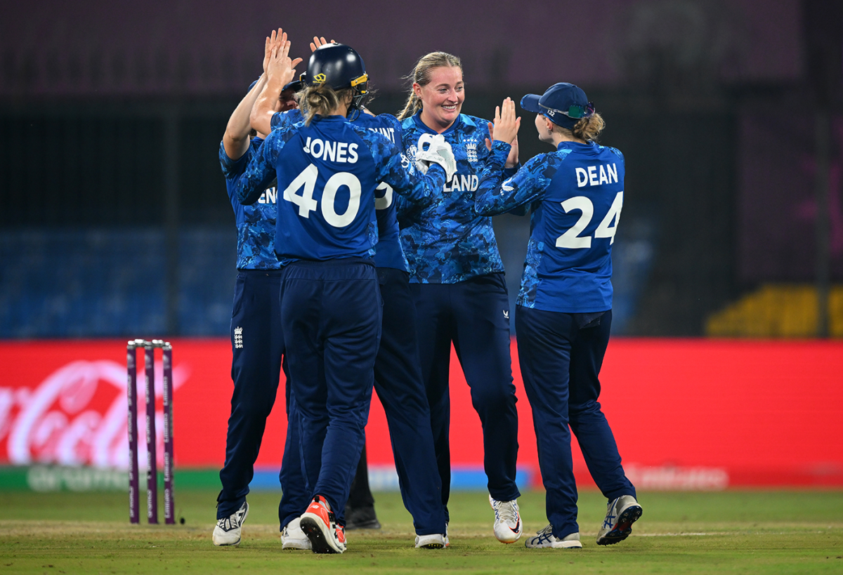 Sophie Ecclestone claimed the key wicket of Beth Mooney, Australia vs England, Women's World Cup, Indore, October 22, 2025