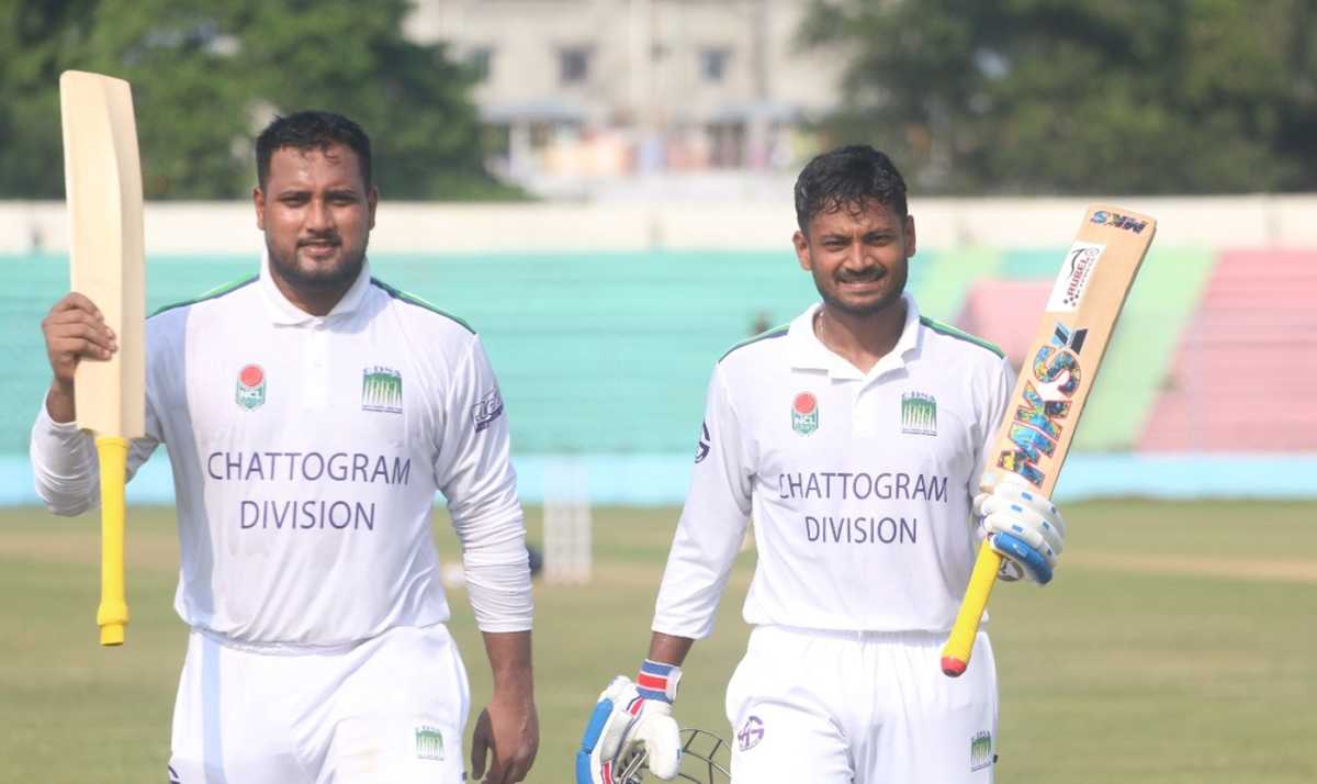 Yasir Ali and Mahmudul Hasan scored centuries for Chattogram, Chattogram Division vs Rajshahi Division, Day 1, National Cricket League, Rajshahi, October 25, 2025