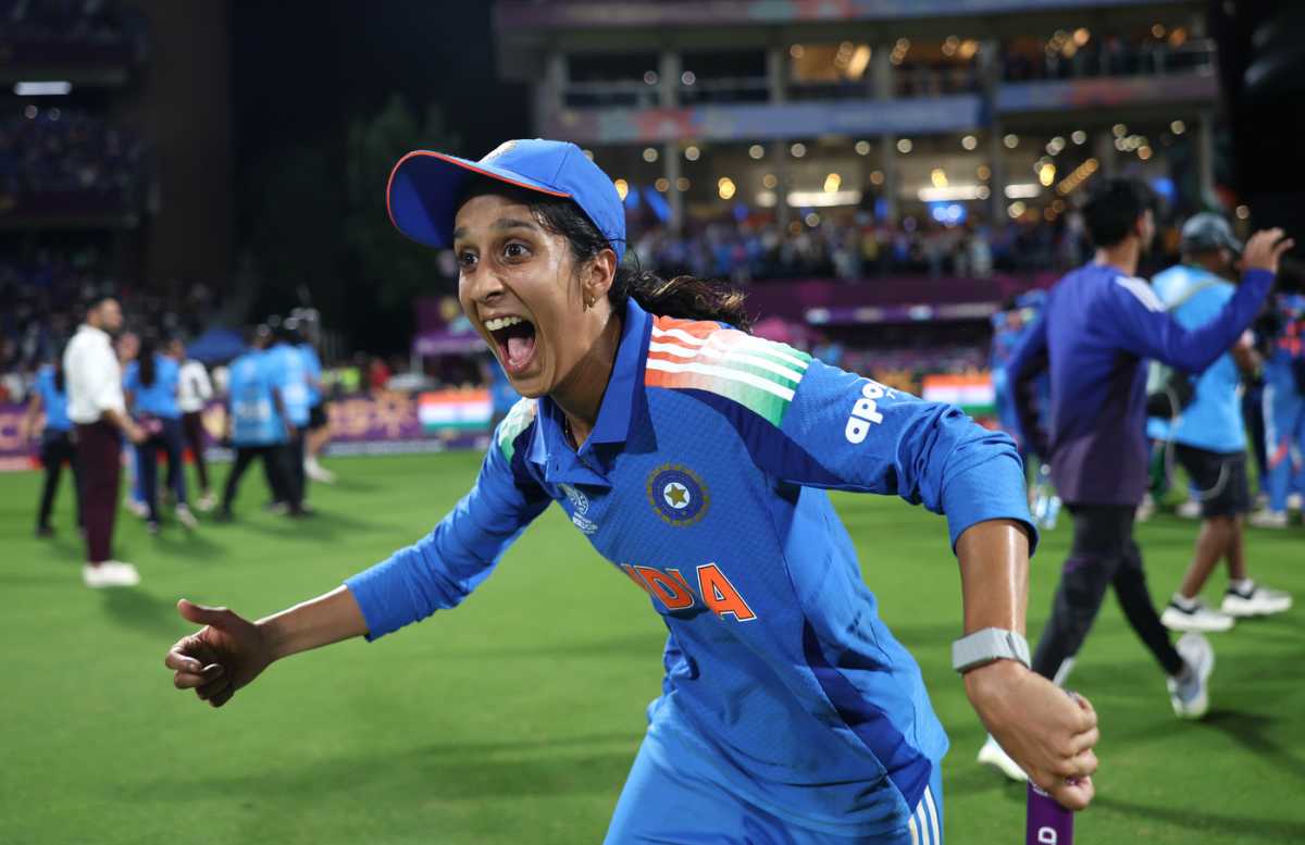 Jemimah Rodrigues is ecstatic after India's win, India vs South Africa, Women's World Cup final, Navi Mumbai, November 2, 2025 