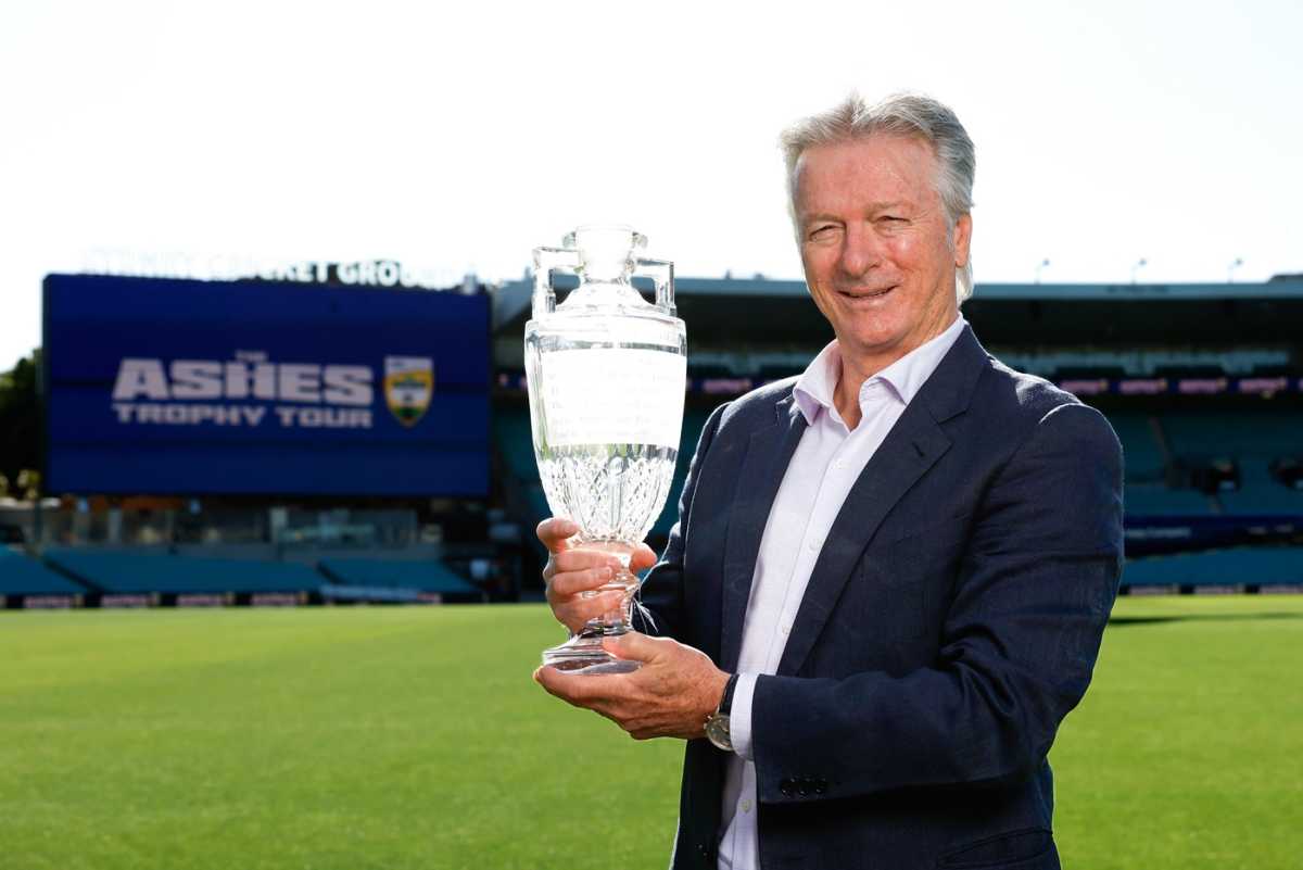 Steve Waugh with the crystal Ashes trophy, Sydney, November 05, 2025