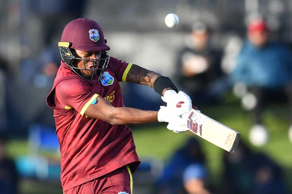 Keacy Carty plays the pull, New Zealand vs West Indies, 1st ODI, Christchurch, November 16, 2025