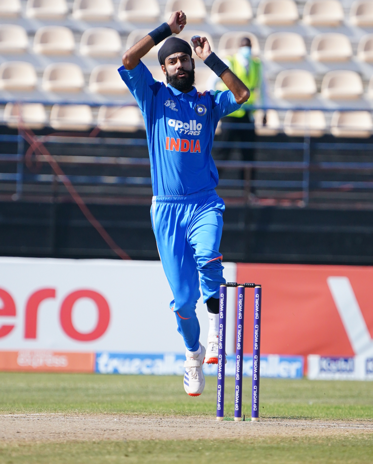 Gurjapneet Singh in action for India A, India A vs Bangladesh A, Rising Stars T20 Asia Cup, Doha, November 21, 2025