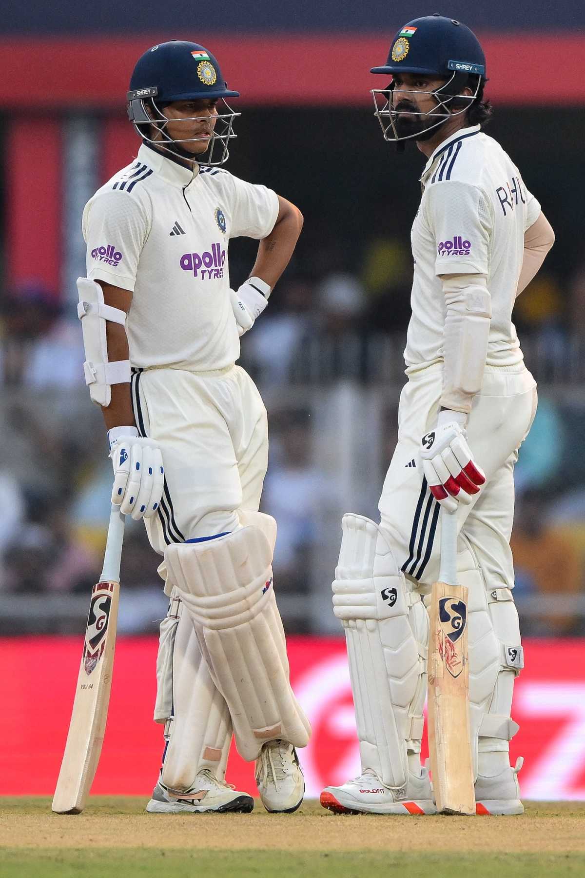 Yashasvi Jaiswal and KL Rahul had a job to do after being in the field for close to two days, India vs South Africa, 2nd Test, Guwahati, 2nd day, November 23, 2025