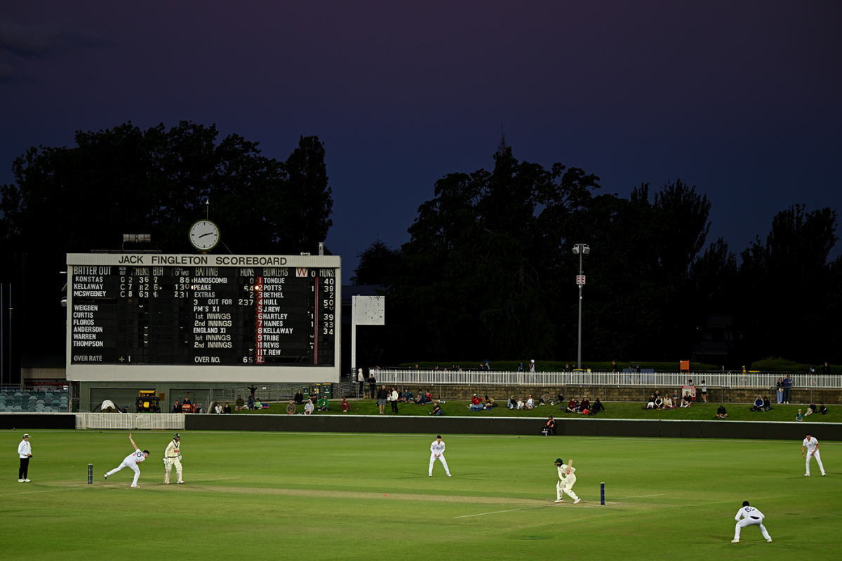 The view across Manuka Oval, Prime Minister's XI vs England XI, Canberra, November 29, 2025