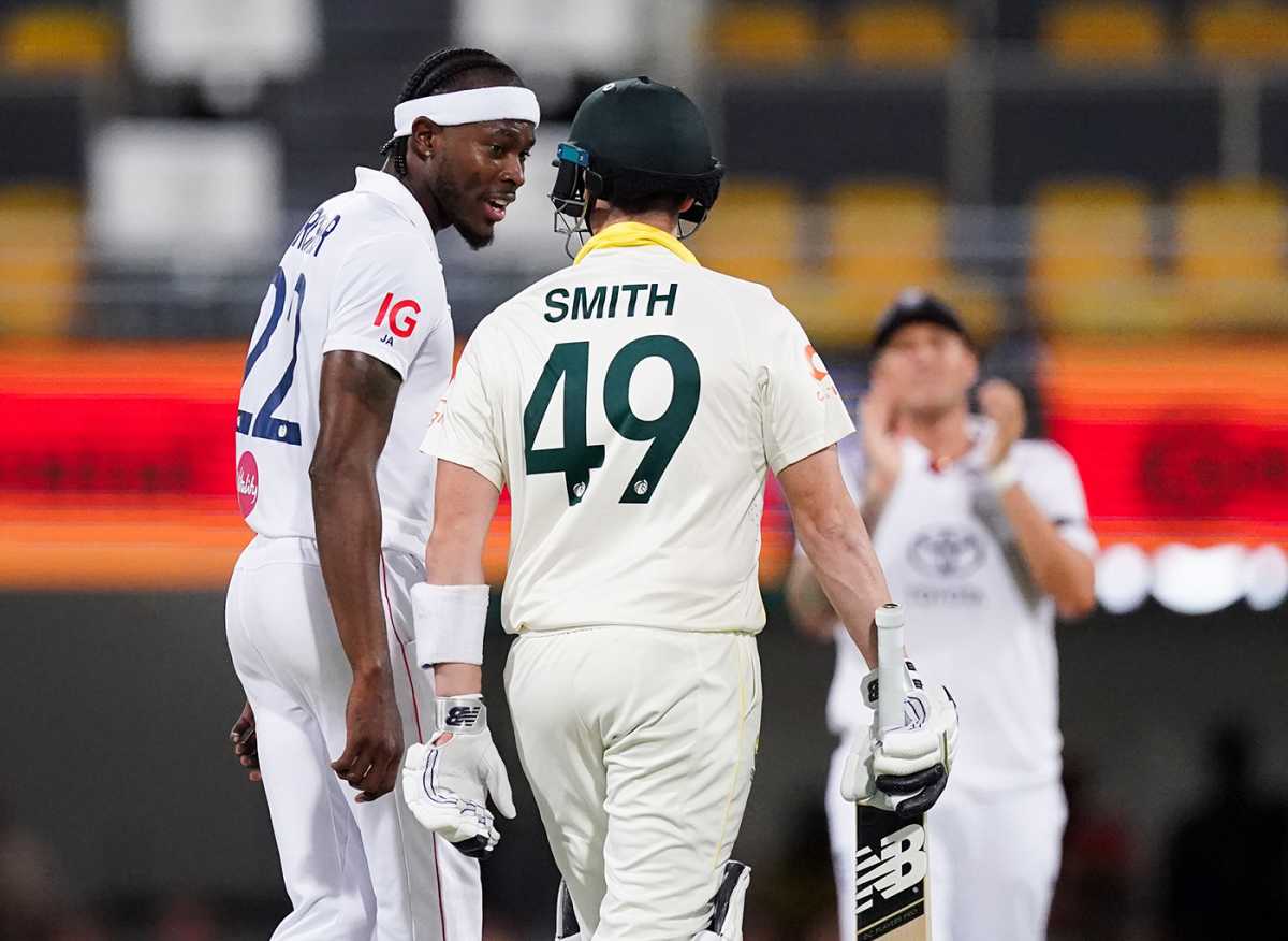 Jofra Archer and Steven Smith exchanged words, Australia vs England, 2nd Test, Brisbane, 4th day, December 7, 2025