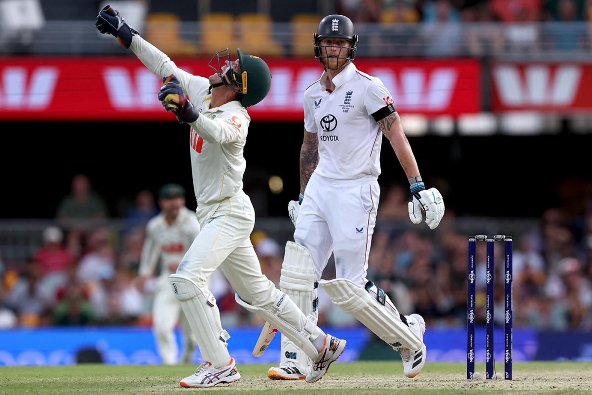 Alex Carey celebrates his catch to remove Ben Stokes, Australia vs England, 2nd Test, Brisbane, 4th day, December 7, 2025
