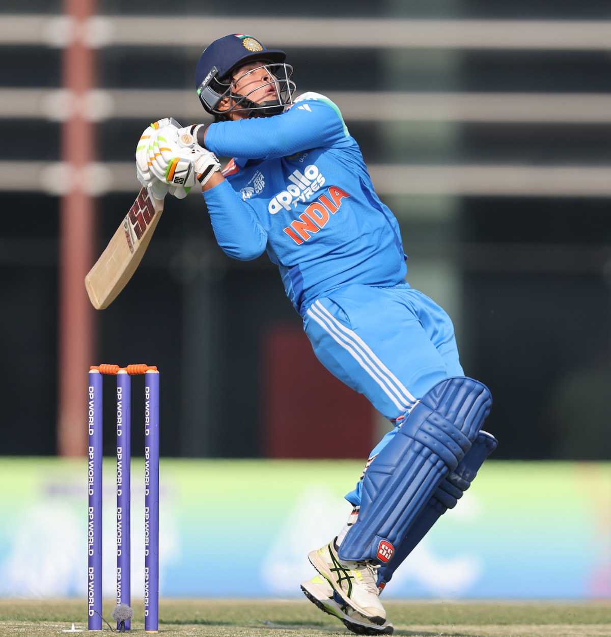 Vaibhav Suryavanshi sends the ball high, India vs Pakistan, Under-19 Asia Cup, Dubai, December 14, 2025