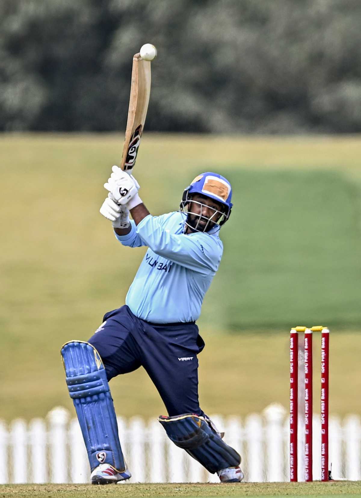 Shams Mulani in action, Karnataka vs Mumbai, Vijay Hazare Trophy, CoE, Bengaluru, January 12, 2026