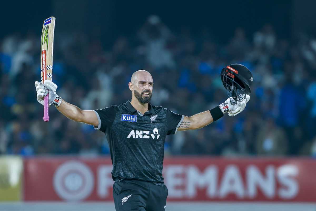 Daryl Mitchell tonned up in 96 balls, India vs New Zealand, 2nd ODI, Rajkot, January 14, 2026