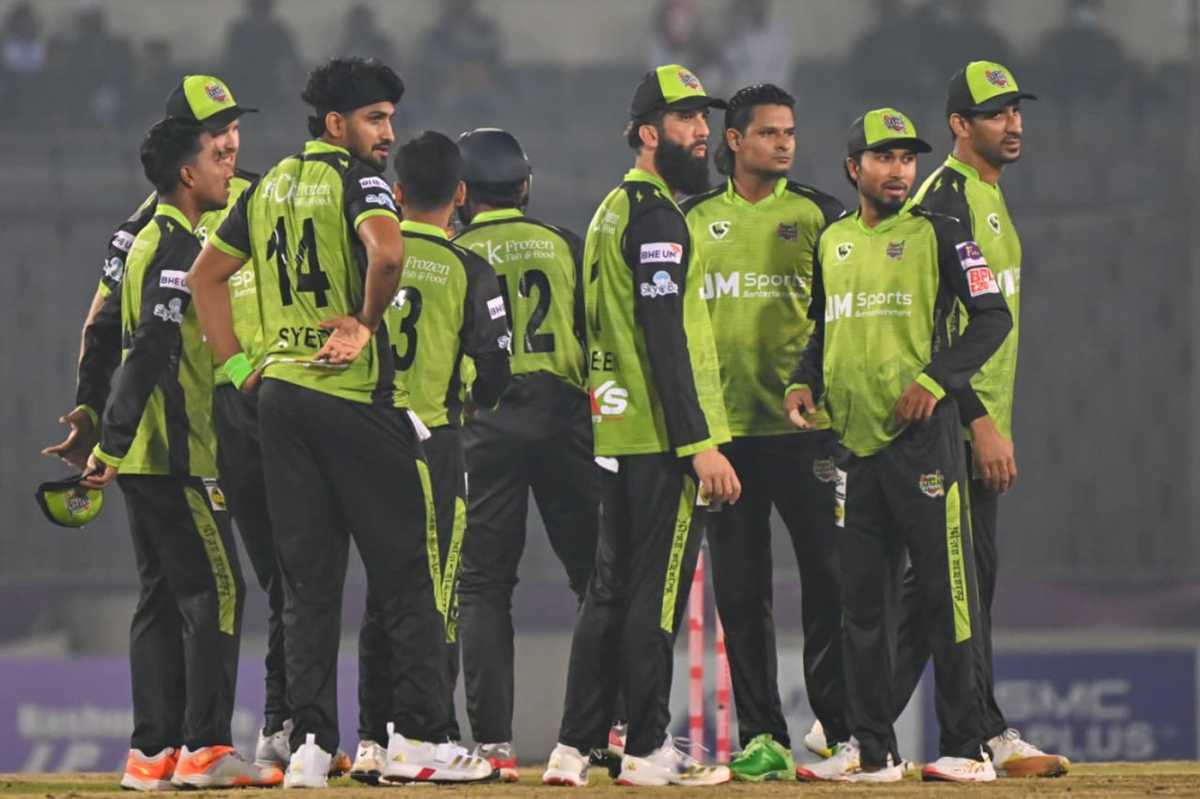 Sylhet Titans celebrate a wicket, Sylhet Titans vs Rajshahi Warriors, Qualifier 2, Dhaka, BPL, January 21, 2026