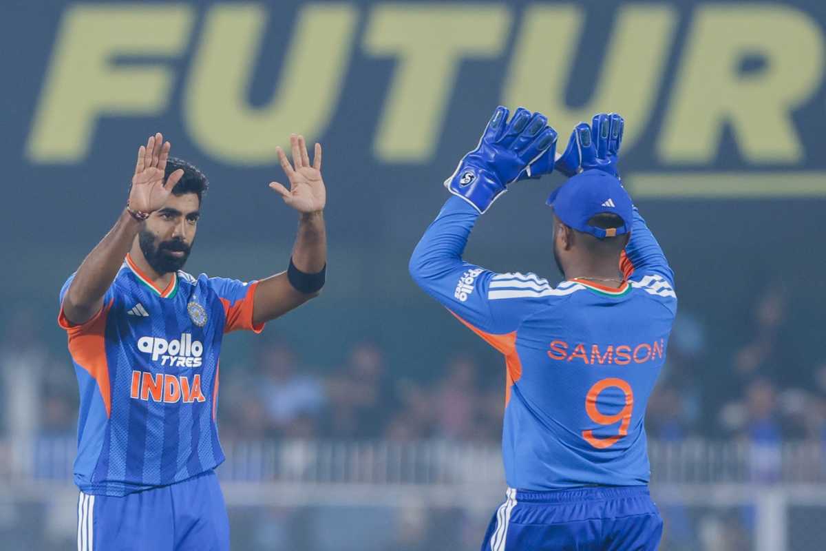 Jasprit Bumrah took three wickets on the night, India vs New Zealand, 3rd T20I, Guwahati, January 25, 2026