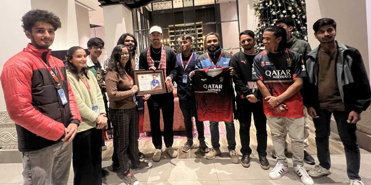 Fans present Faf du Plessis with a memento, Kathmandu, December 9, 2025